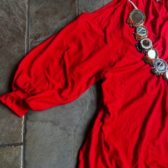 VaVa by Joy Han Bold Red Embellished Eye-Catching Top Women's Size Small (2-4) - Picture 5 of 12